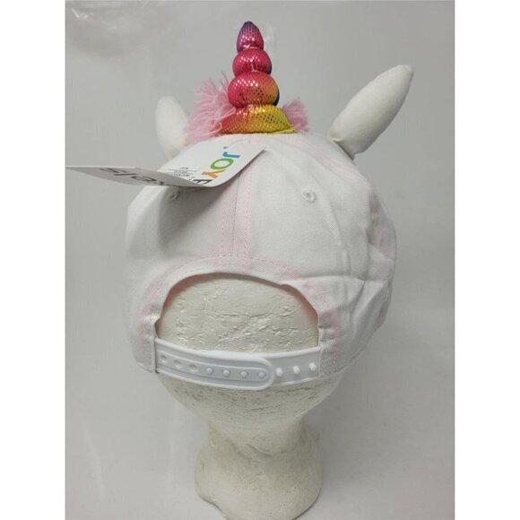 Unicorn Hat Girls White Adjustable Holographic Brim Baseball Cap Kids Youth - Picture 5 of 6